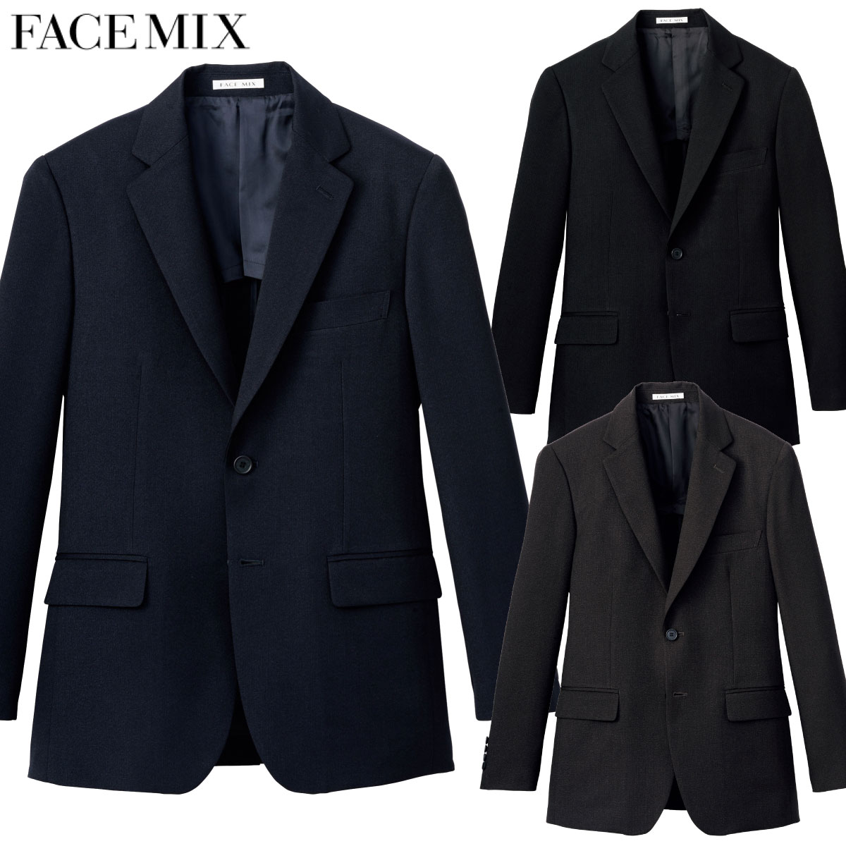 メンズスリムストレッチジャケット FJ0009M S～LL 男性用 FACEMIX フェイスミックス 3色展開｜ユニフォーム工房　フレンド