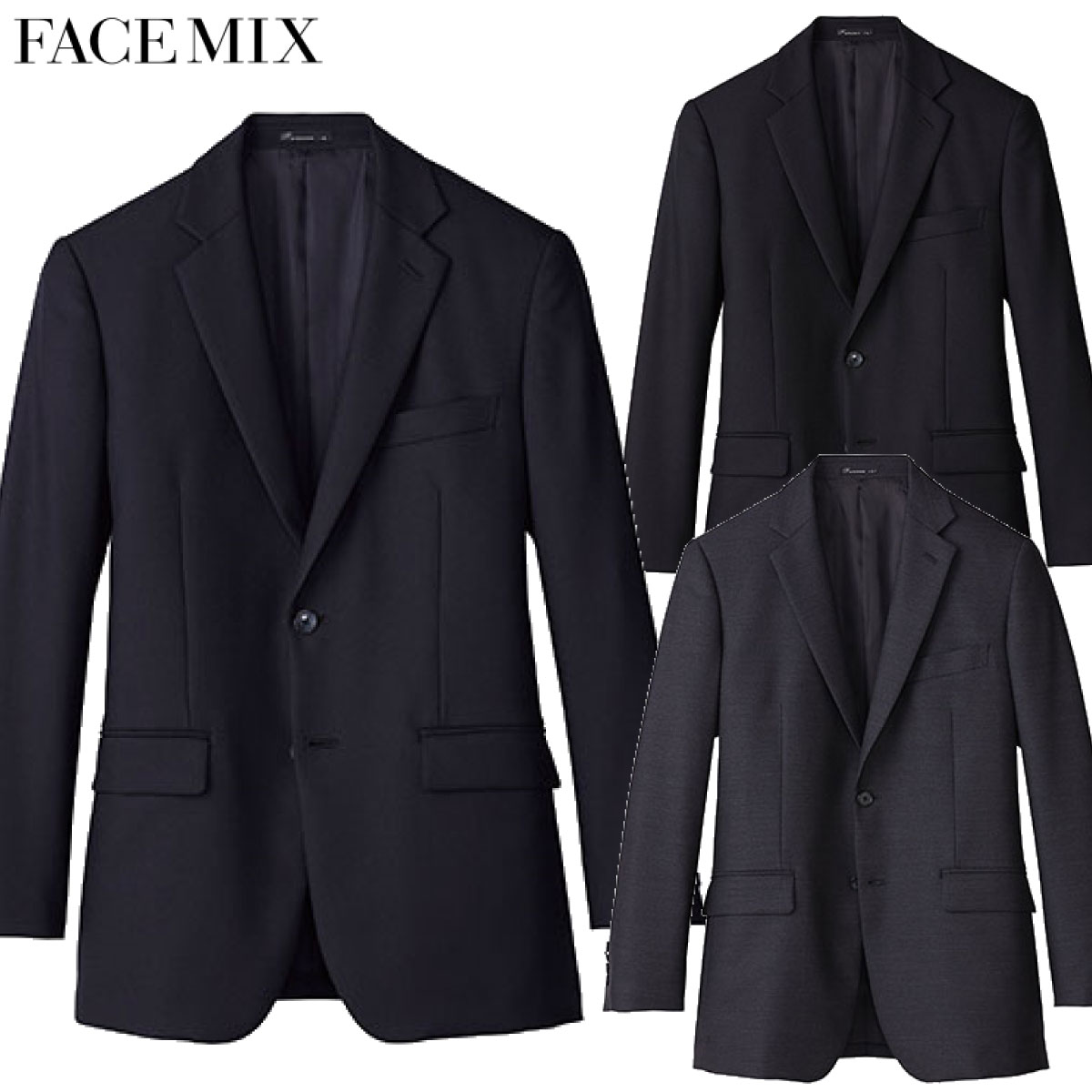 メンズストレッチジャケット FJ0020M S~4L 男性用 FACEMIX フェイスミックス 3色展開|ユニフォーム工房 フレンド