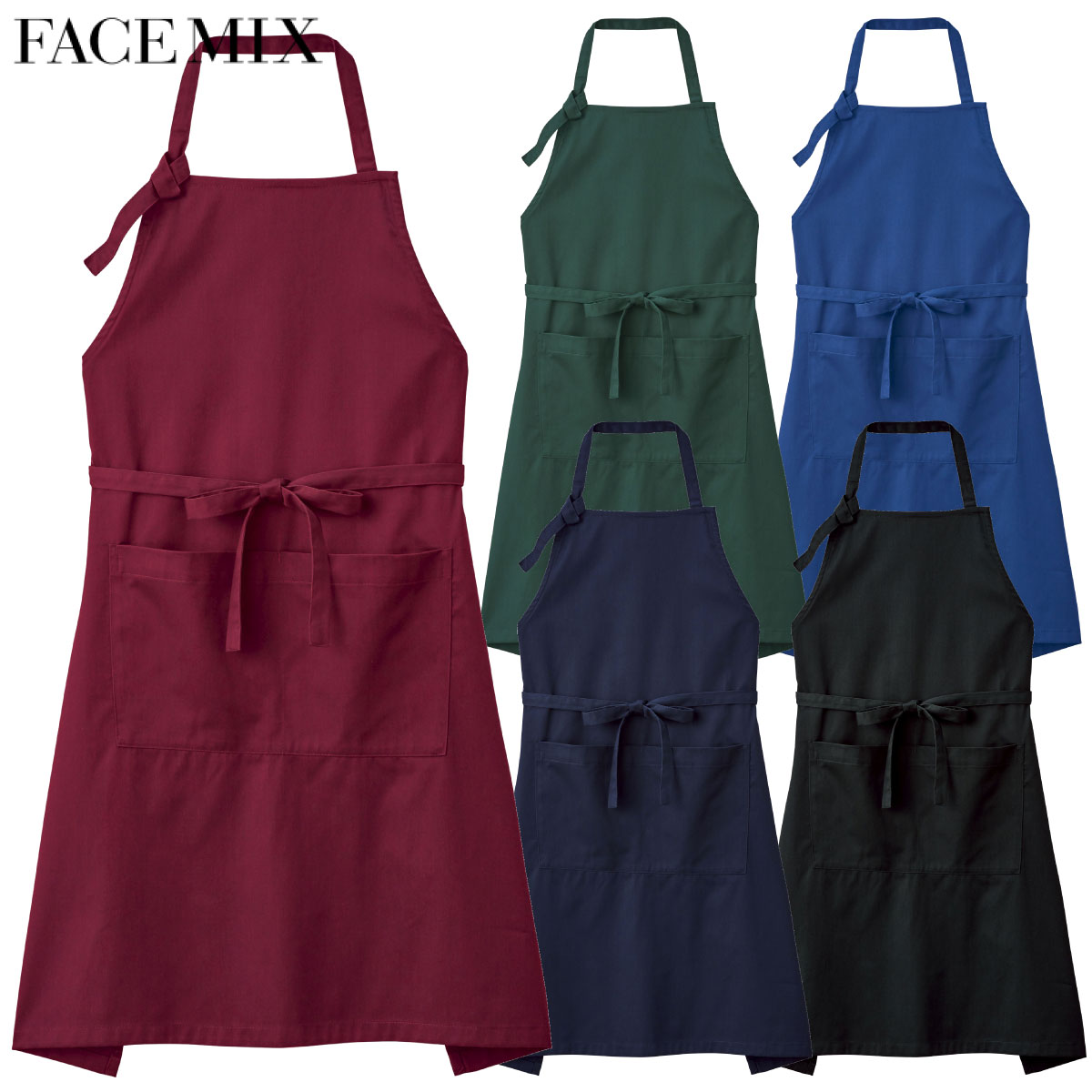楽天市場】デニム胸当てエプロン FK7154 フリーサイズ フェイス