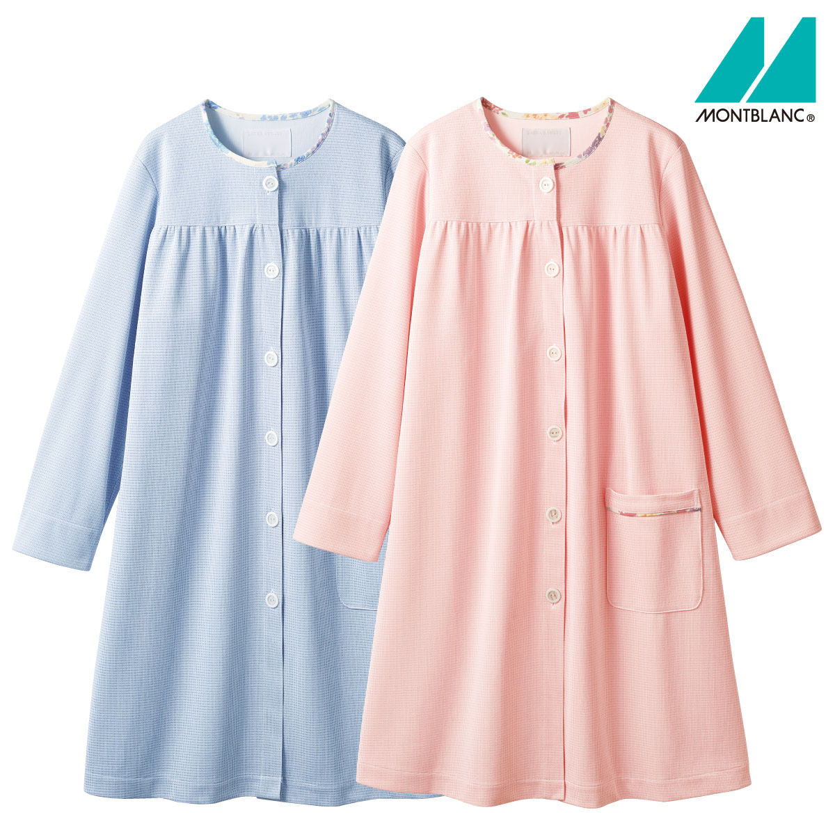 患者衣（マタニティコート・長袖）LP842 女性用 レディス 住商モンブラン MONTBLANC LAURA ASHLEY ローラ・アシュレイ 2色展開｜ユニフォーム工房　フレンド