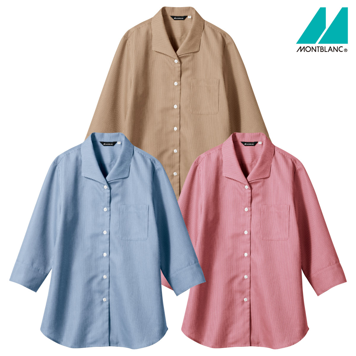 ブラウス（7分袖）WC2221 7号～15号 女性用 レディス 住商モンブラン MONTBLANC 3色展開