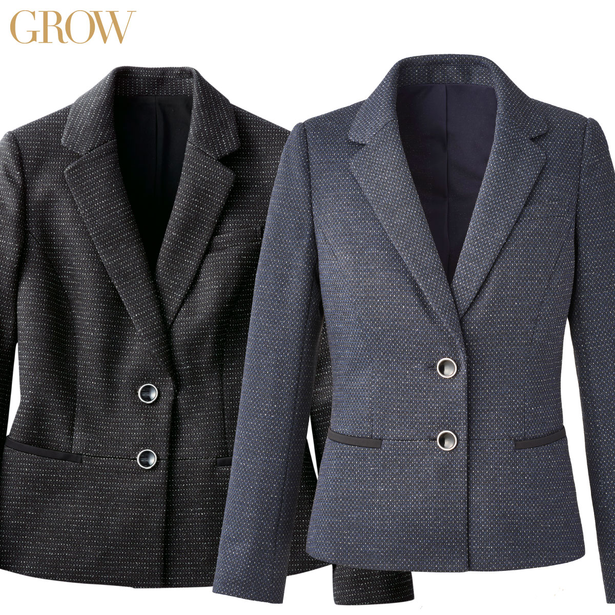 上衣 GJAL-1752 5号～19号 お上さん用 GROW グロウ 2色詳しく述べる 事務服-ジャケット-レディースファッション