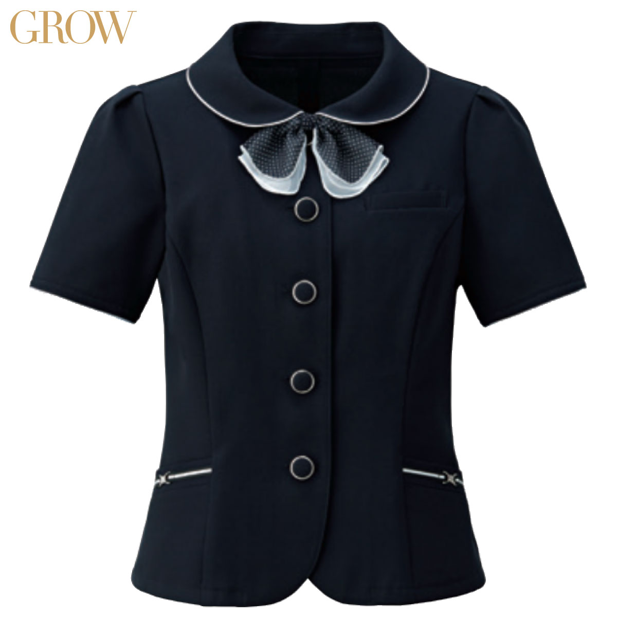 オーバーブラウス GOBL-1613 5号～19号 女性用 GROW グロウ 1色展開