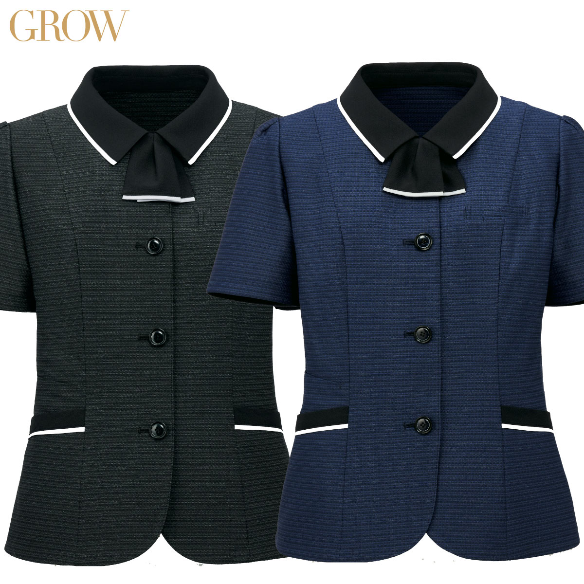 オーバーブラウス GOBL-2306 5号～19号 女性用 GROW グロウ 2色展開