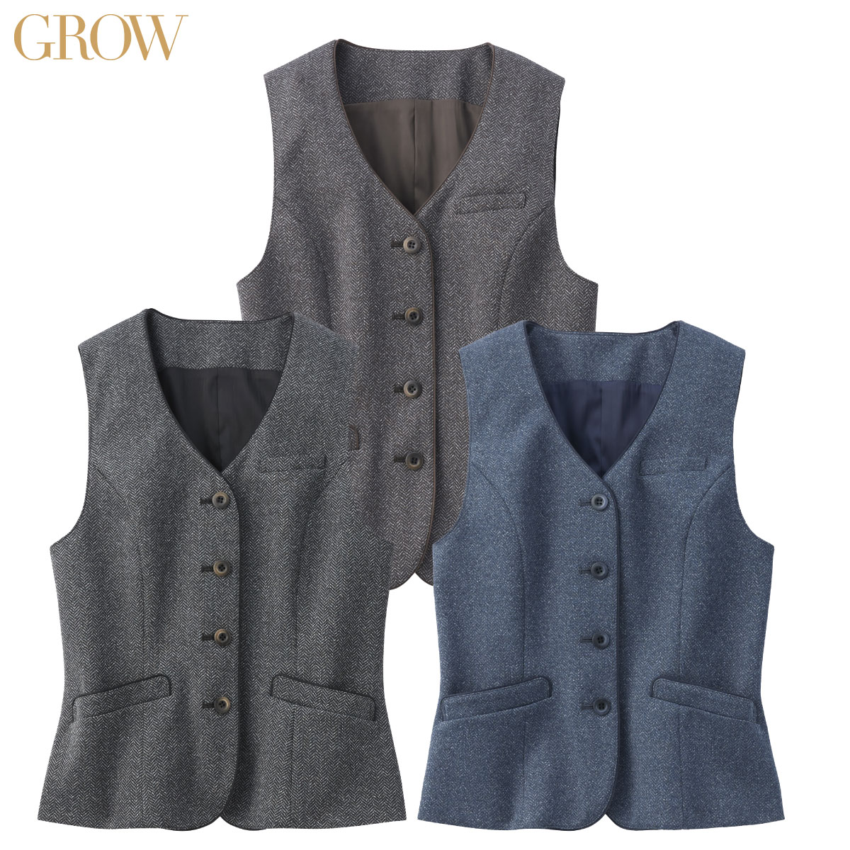 ベスト GVEL-1957 5号～21号 女性用 GROW グロウ 3色展開