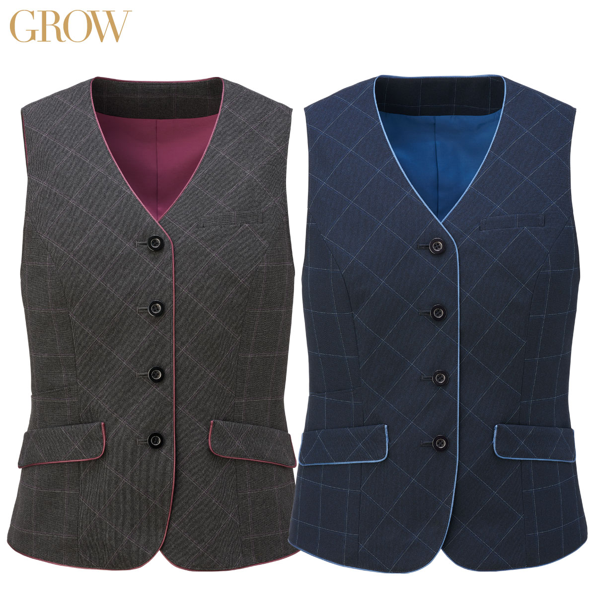 限りない GVEL-2058 5号～21号 亭主もち用 GROW グロウ 2色取りひろげる 事務服-レディースファッション
