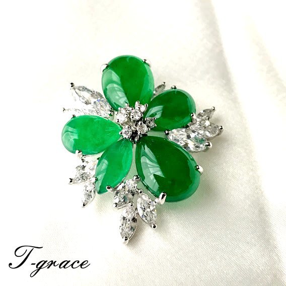 本翡翠ブローチA 8g 東里6-1129ア㉛ 本翡翠ブローチA 8g 東里6-1129ア