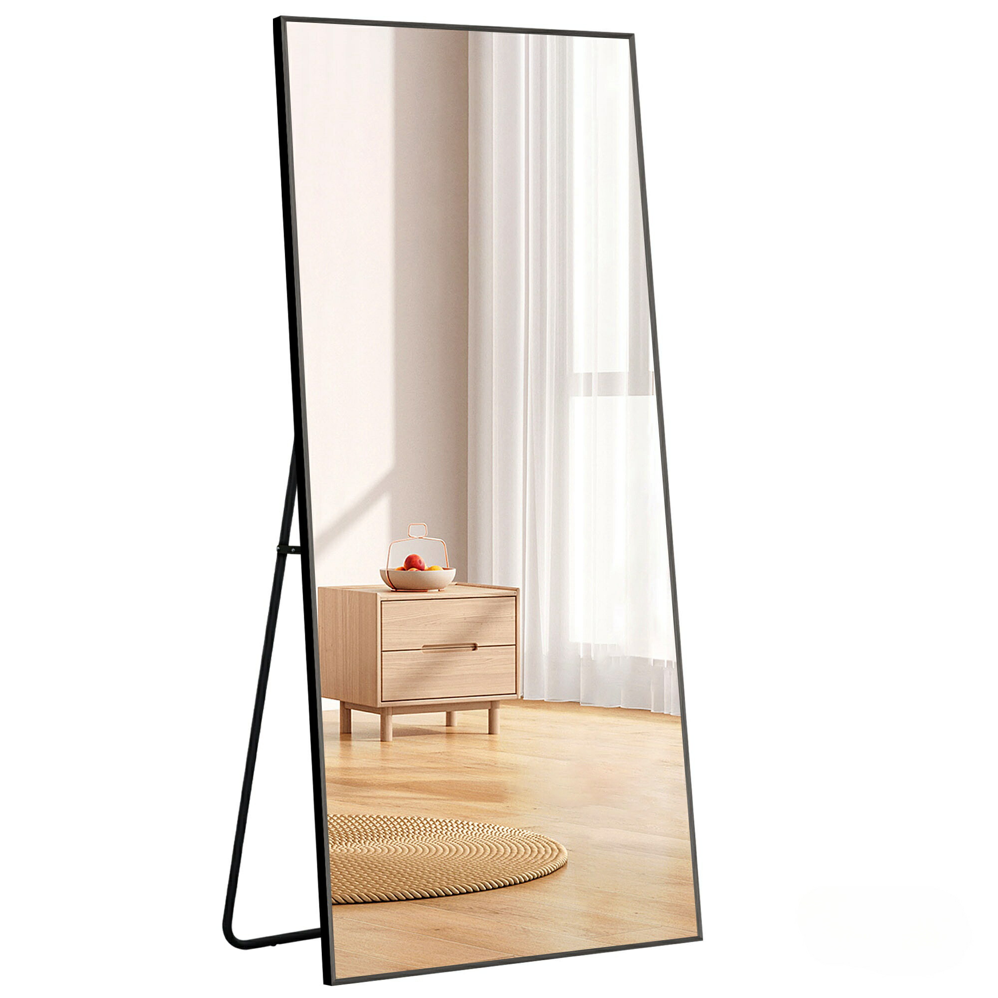 楽天市場】全身鏡 姿見鏡 スタンドミラー アルミ 直角 壁掛けミラー