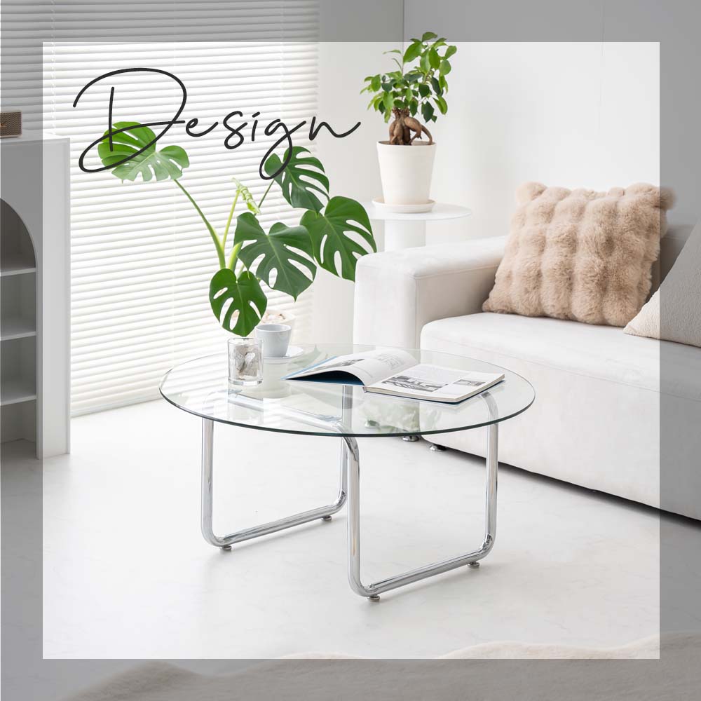 smoo ガラス テーブル ローテーブル 幅80 リビング センターテーブル