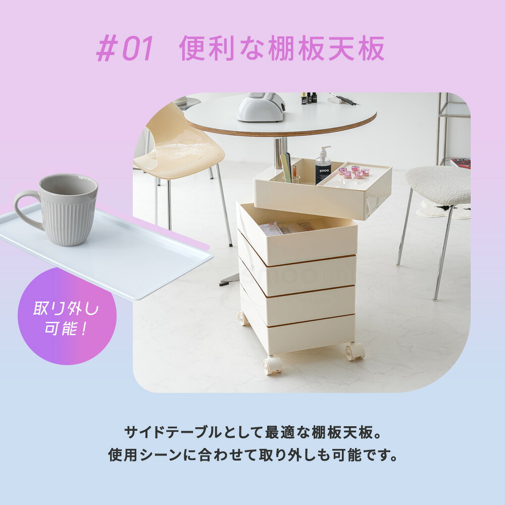 [10/1限定]5%OFFクーポン ワゴン キャスター付き ファイルワゴン おしゃれ 回転 回転式 キッチンワゴン 収納棚 サイドワゴン ラック 隙間収納 ネイル 化粧品 収納 キッチン コスメ ドレッサー ネイル ドロワー 韓国 インテリア Y2K 5段 7段 10段 smoo ユニ HPS04