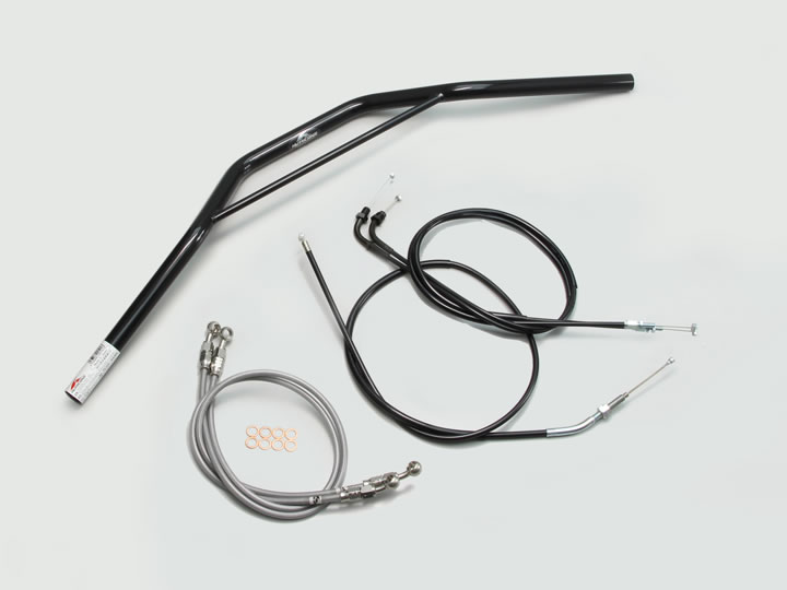 ハリケーン トラッカースペシャル ブリッジ付 ハンドルSET CB400SF vtecRevo（08-13 NC42）ABS無車 ブラック H008-034B｜ｔ-ｊｏｙ
