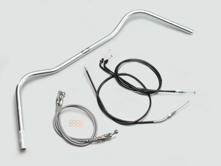 ハリケーン ワイドローオールド 2型 ハンドルSET CB400SF vtec I/II/III(99-07 NC39) クロームメッキ H009-075C|t-joy
