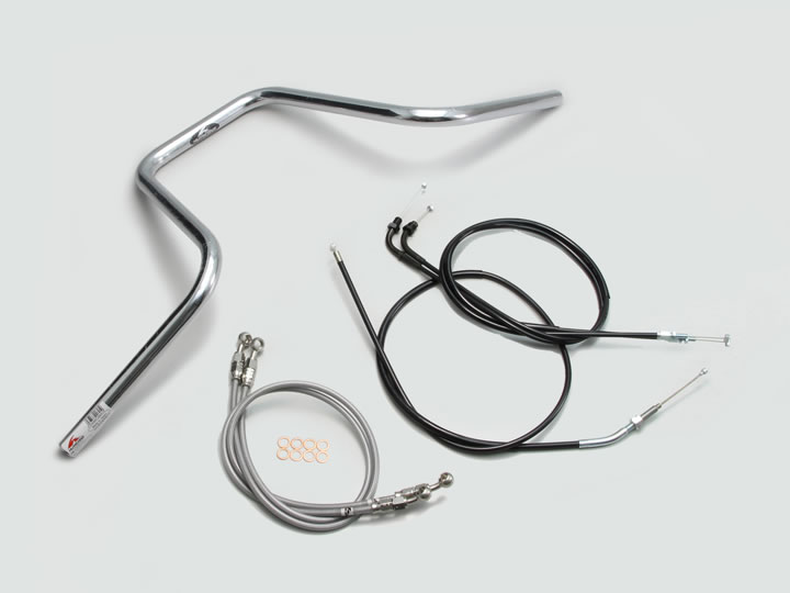 ハリケーン ストリートハンガー ハンドルSET CB400SB vtecIII(05-07 NC39) クロームメッキ H011-015C|t-joy