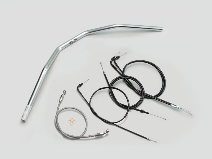 ハリケーン スーパートラッカー ハンドルSET CB400SS（01-08 NC41） クロームメッキ H012-032C｜ｔ-ｊｏｙ
