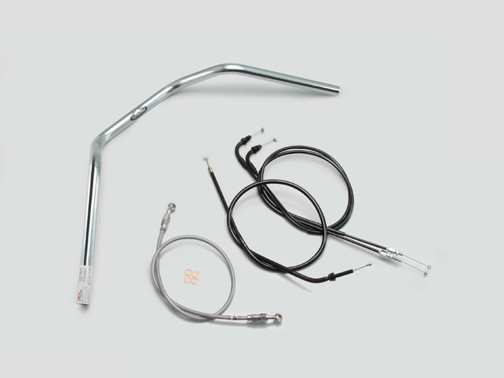 ハリケーン 150アップ2型 ハンドルSET GROM (16-20 JC61-1300001-/JC75) キャブ車 クロームメッキ H024-012C|t-joy