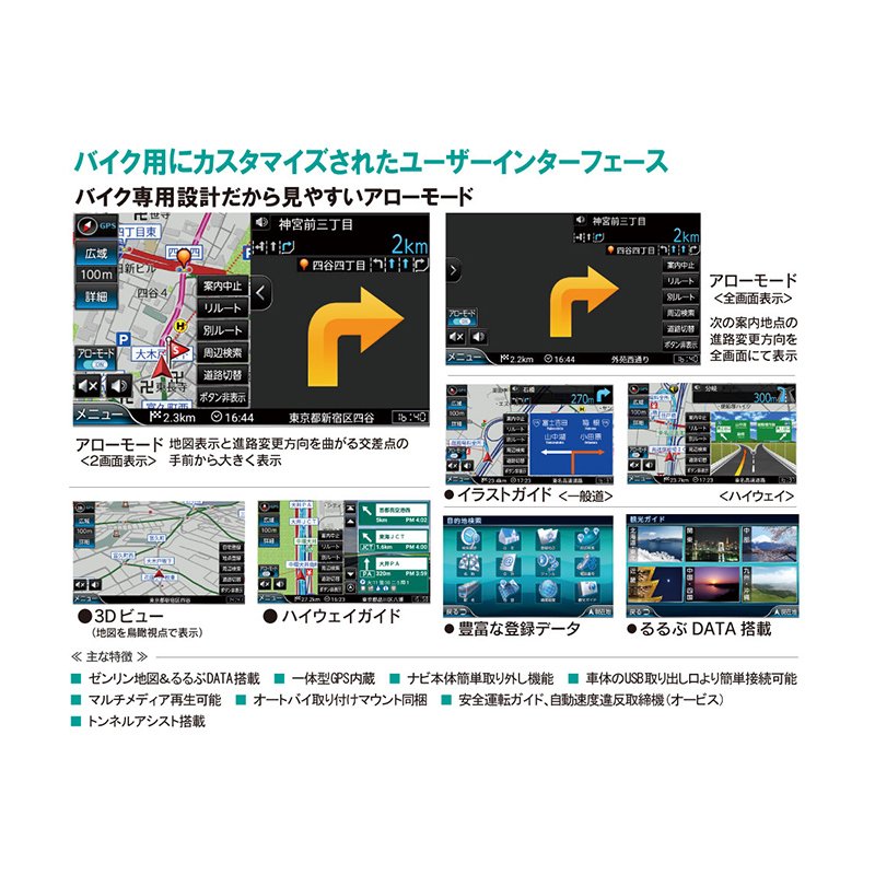 Nankai ナンカイ バイク用ナビゲーションシステム 5インチモニター Nnv 022