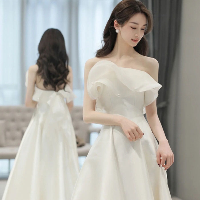 【先着15名様1050円引き換え証！】御芽出度お召しもの オフショルダー A生産ライン 花嫁御寮お召しもの 前撮り 映し絵御芽出度 二次会 御芽出度 交歓会 外国で挙式 ロングお召しもの ギア 活動写真映え 雅びやか XS～XXXL