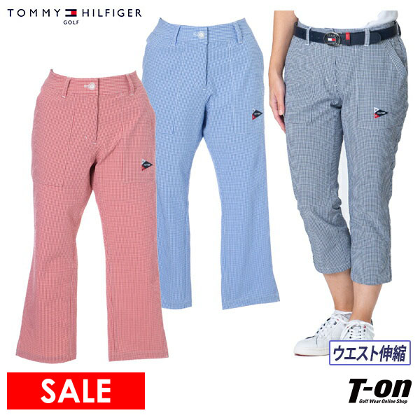 柔らかい トミー ヒルフィガー ゴルフ Tommy Hilfiger Golf レディース パンツ 7分丈 クロップドパンツ ストレッチ ウエスト伸縮 サッカー素材 ギンガムチェック柄 裾スリットデザイン 21 春夏 ゴルフウェアw 高い素材 Formebikes Co Uk