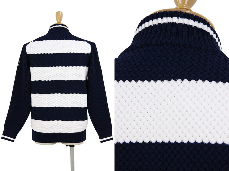 シナコバ サルジニア Sinacova Lanvin Callaway Apparel Sardegna メンズ セーター ハーフジップアップセーター プルオーバー ハイネックにもなる Adabat ボーダー柄 ワッフル調編地 送料無料 18 秋冬 新作 ゴルフウェア ｔ ｏｎ ティーオン シナコバ サルジニア