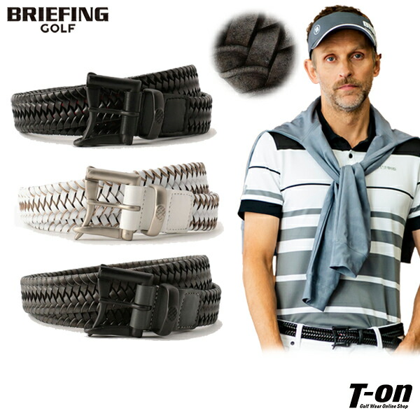 ブリーフィング ゴルフ BRIEFING GOLF メンズ ベルト ファイヤーマンバックルメッシュベルト 編み込みベルト レザー＆ゴム編み込み ストレッチ 【送料無料】 ゴルフ画像