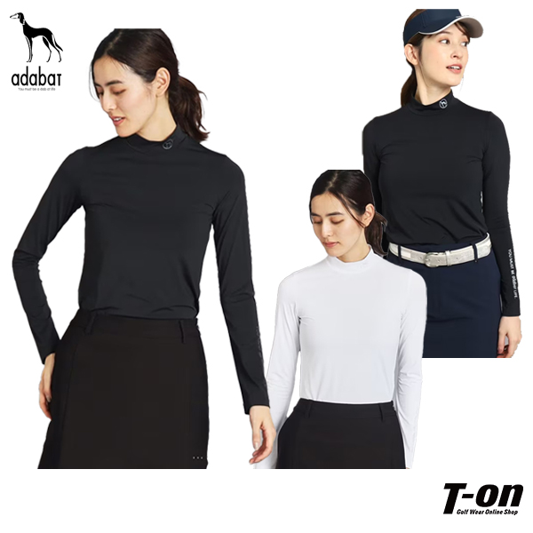 adabat ドット柄 ハイネック長袖シャツ adabat ドット柄 ハイネック