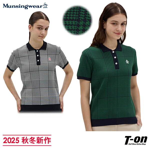 マンシングウェアMunsingwear チェック柄 半袖ポロシャツ Lサイズ マンシングウェア Munsingwear 吸汗速乾ストレッチチェッカー