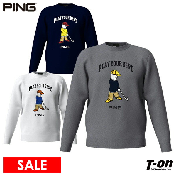 楽天市場】ゴルフウェア 長袖ニット Mr.PINGジャカードクルーネック