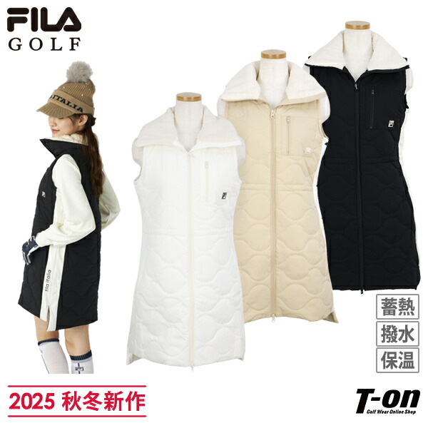 2025年新製品フィラのフード付きベスト 2025秋冬新作 ファーベスト