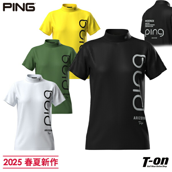 【超特価】 楽天市場】ピン PING レディース ハイネックシャツ 半袖 後ろ メンズウェア