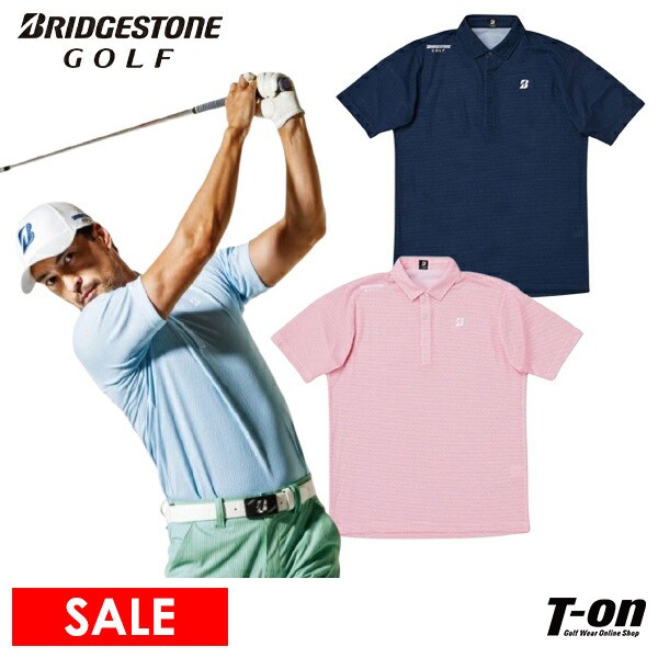 BRIDGESTONE - 【新品】ブリヂストンゴルフ BRIDGESTONE ポロシャツ　Mサイズ BRIDGESTONE GOLF ブリヂストン 半袖ポロシャツ ブルー×ネイビー