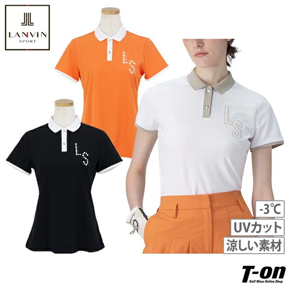 【美品】大きいサイズ　LANVIN SPORT レディースシャツ LANVIN SPORT 公式 ランバン スポール 135周年 モックネック半袖
