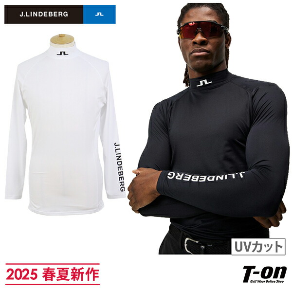 J.LINDEBERG ジェイリンドバーグ ブラックハイネック長袖シャツ J.LINDEBERG ジェイリンドバーグ ハイネック長袖インナーTシャツ