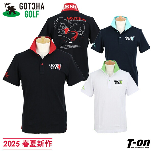 ガッチャ ゴルフポロシャツ DRY UVカット ポリ 鹿の子 バックロゴ シャツ GOTCHA GOLF 【30％OFF！セール！】ガッチャゴルフ / (2023春夏