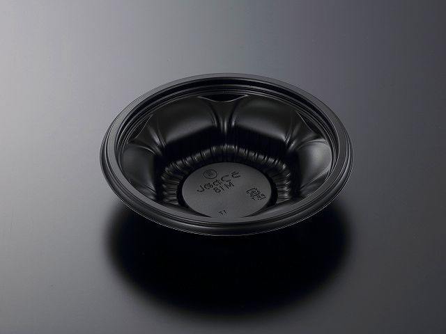 どんぶり CTうつわめし M18 BK 身-1 【600枚本体蓋セット】弁当容器 お弁当箱 業務用 使い捨て容器 テイクアウト容器｜Tパケ