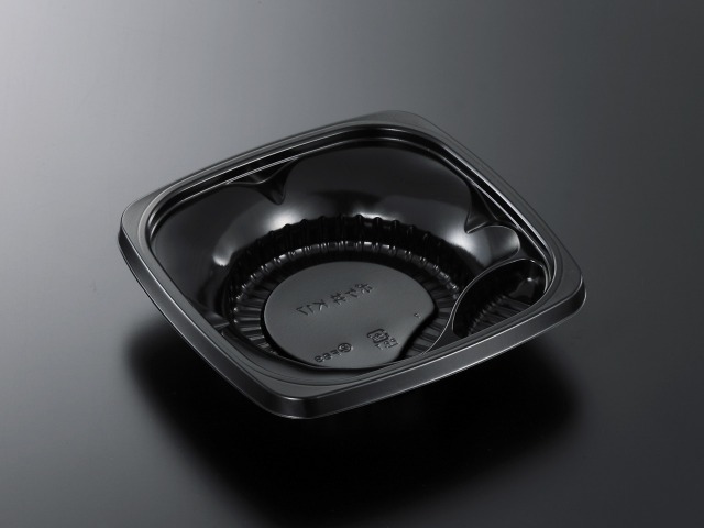 どんぶり CTポケ丼 K17 黒-BK 身 【600枚本体蓋セット】弁当容器 お弁当箱 業務用 使い捨て容器 テイクアウト容器|Tパケ