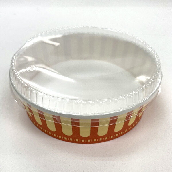 特価商品 本体蓋の2点セット 800組 FC-380PET ストライプ FC-380PET-F 透明PPドーム蓋 6428