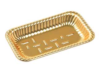 ティアラ角皿Y15-30 本体 金 1200枚 精肉お盆 百貨店 精肉店 15767
