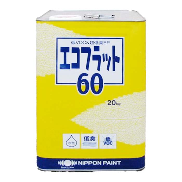 エコフラット 60 ツヤけし 白 20kg 水性塗料 低臭気 ニッペ|Tパケ