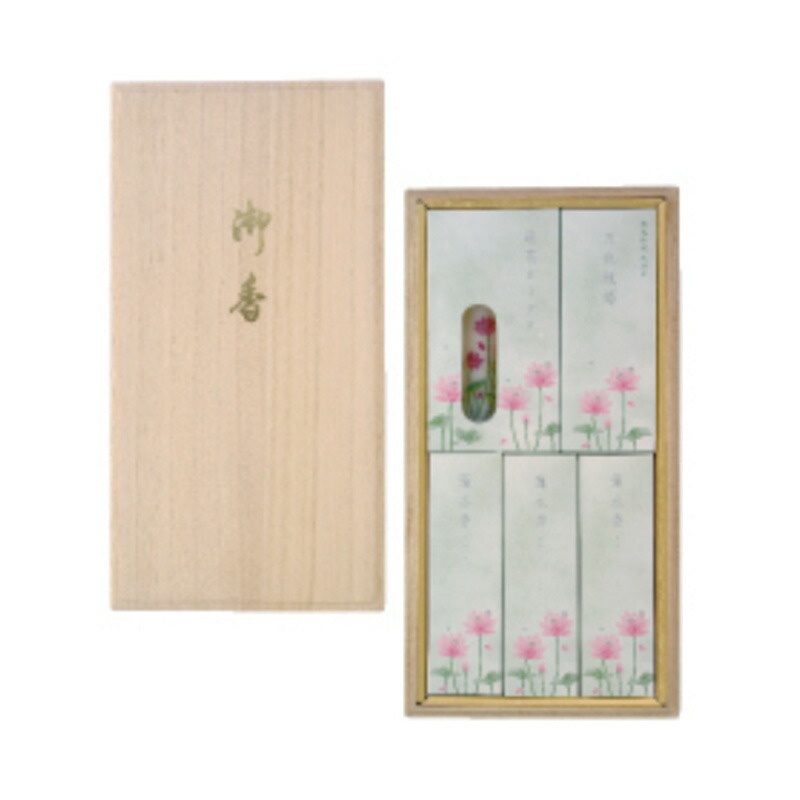 蓮水香 白檀の芳ばしさ／キャンドル書き割り 桐 カメヤマローソク I1344-00-03