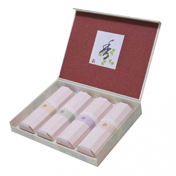 【3箱セット 】花かおり 香合わせギフト 4種 （ラベンダー・ローズ・すずらん・緑茶）微煙 ご進物用 ご贈答用 お彼岸 お盆 弔事 #5062