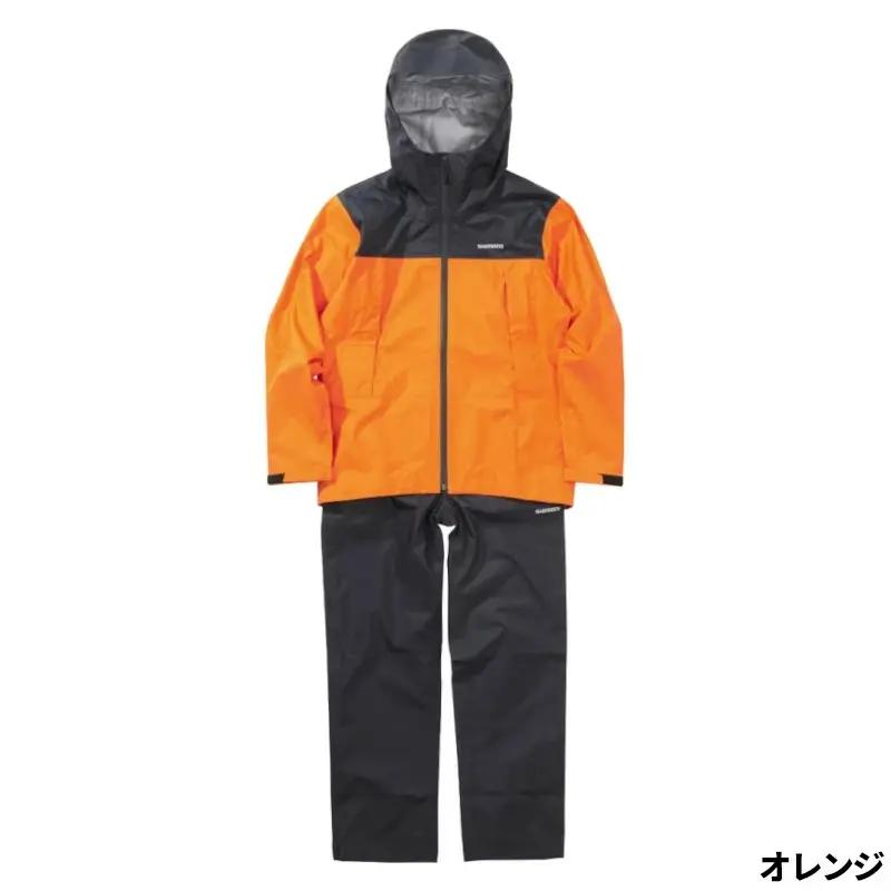シマノ(SHIMANO)  3レイヤー 透湿防水 レインスーツ RA-047X  XLサイズ  オレンジ
