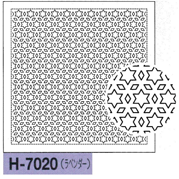 偉大な 柿の花 一目刺し オリムパス 刺し子 白 図案 布パック 伝統柄 H-