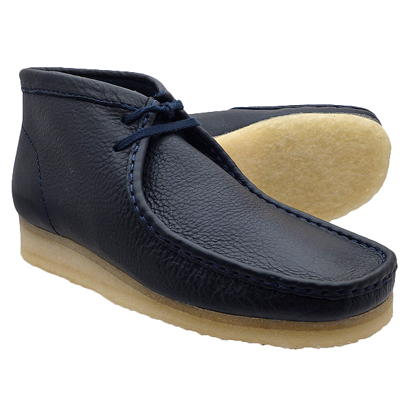 【楽天市場】クラークス ワラビーブーツ ネイビーレザー CLARKS WALLABEE BOOT 03603 Navy Leather USA