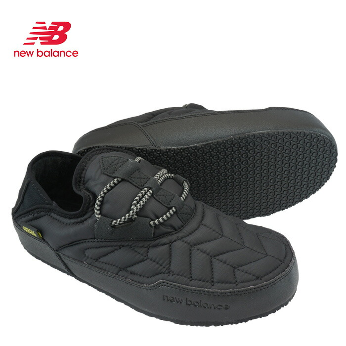 【返品取り替えっこ可】NEW BALANCE レディース 落ちこむサンダル  落ちこむ家庭用スリッパ SUFMOCK2 ニュー平衡にする BLACK 黒いこと ウィンターシューズ  難民キャンプ アウトドア 中綿 冬 秋冬 防寒 冬サンダル【靴幅 D】