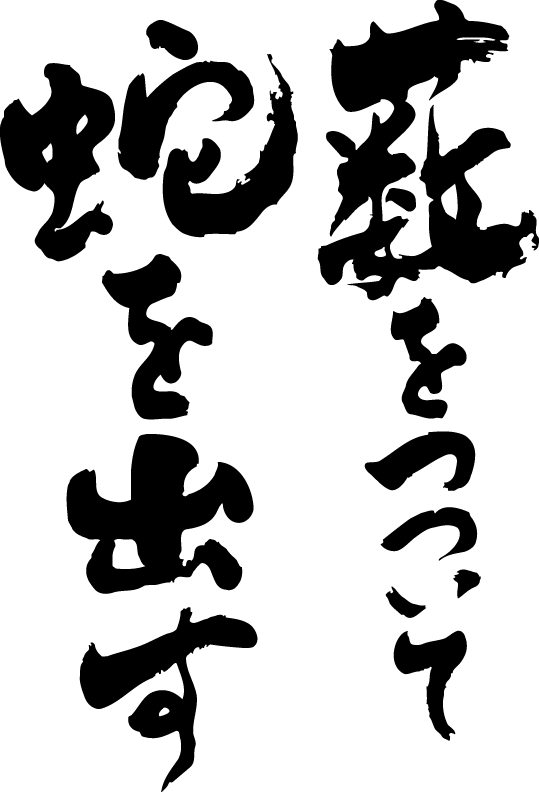 楽天市場 藪をつついて蛇を出す 縦書 書道家が書く漢字tシャツ 本物の筆文字を使用したオリジナルプリントtシャツ書道家が書いた文字を和柄漢字tシャツにしました 今ならオリジナルtシャツ2枚以上で 送料無料 名入れ 誕生日プレゼント 楽ギフ 名入れ Pt1