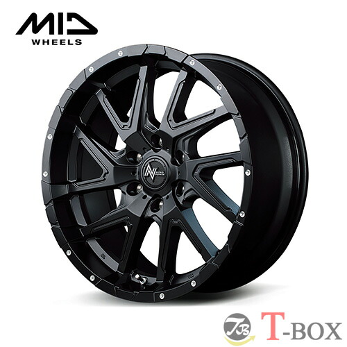 4本セット価格 16インチ 6.5J 6/139.7 MARUKA マルカ NITRO POWER DERINGER ナイトロパワー デリンジャー セミグロスブラック/フランジピアスドリルド (SB)