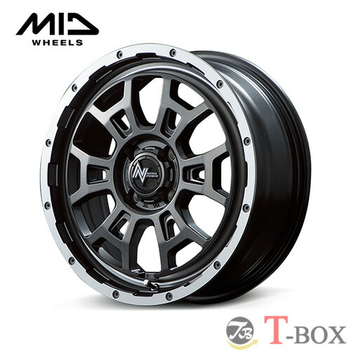 4本セット価格 16インチ 6.0J 4/100 MARUKA マルカ NITRO POWER H6 SLUG ナイトロパワー H6 スラッグ セミグロスガンメタ/フランジDC/リムヴァーレイポリッシュ (SGMP) ｜T-BOX Auto Parts