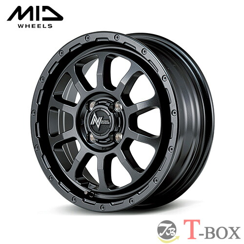 4本セット価格 14インチ 4.5J 4/100 MARUKA マルカ NITRO POWER M10 PERSHING BARREL BLACK EDITION ナイトロパワー M10 パーシング バレルブラック エディション バレルブラック (BBK)