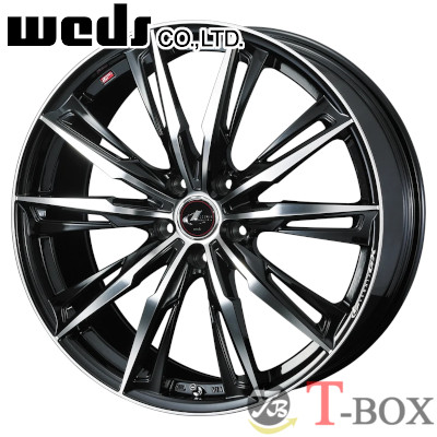 【4/10(金)ポイント最大26倍以上!】 単品1本価格 17インチ 6.5J 4/100 WEDS ウェッズ LEONIS GX レオニス GX パールブラック ミラーカット (PBMC)