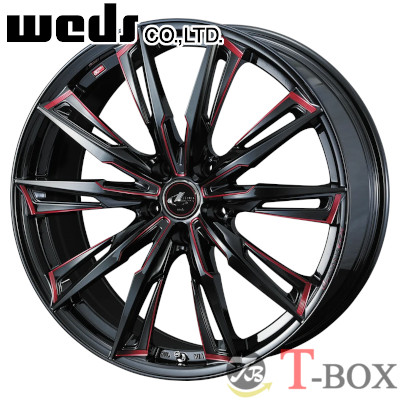 単品1本価格 19インチ 8.0J 5/114.3 WEDS ウェッズ LEONIS GX レオニス GX ブラック／SCマシニング（レッド） (BK/SC(RED))